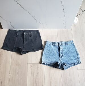 Wild Fable Shorts Lot Womens 10 Black Blue Super High-Rise Cutoff Denim